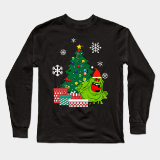 Slimer Around The Christmas Tree Long Sleeve T-Shirt