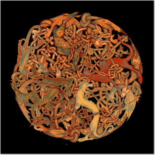 Celtic Beast Knot Pattern. Posters and Art