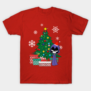 Teen Titans Raven Around The Christmas Tree T-Shirt