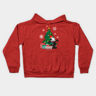 Classic Felix The Cat Around The Christmas Tree Kids Hoodie