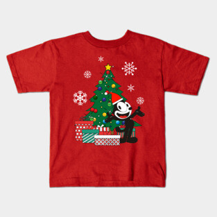 Classic Felix The Cat Around The Christmas Tree Kids T-Shirt