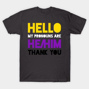 My pronouns are he/him. T-Shirt