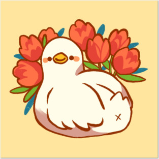 Duck Butt with Tulips Posters and Art