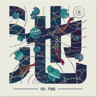 Koi Pond Kanji Posters and Art