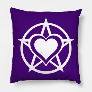 White Pagan Heart Cheeky Witch® Pillow