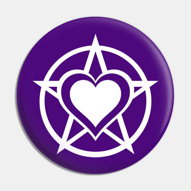 White Pagan Heart Cheeky Witch® Pin by Cheeky Witch