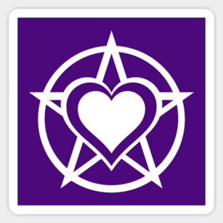 White Pagan Heart Cheeky Witch® Sticker