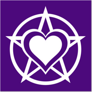 White Pagan Heart Cheeky Witch® Posters and Art