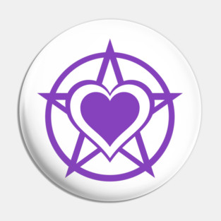 Purple Pagan Heart Cheeky Witch® Pin