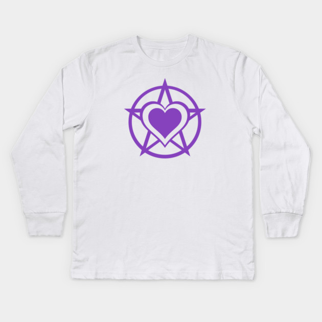 Purple Pagan Heart Cheeky Witch® Kids Long Sleeve T-Shirt by Cheeky Witch