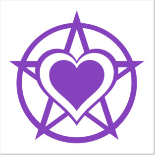 Purple Pagan Heart Cheeky Witch® Posters and Art