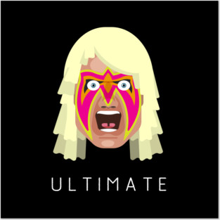 Ultimate Warrior Head (with text) Posters and Art