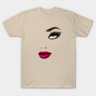 Eyelashes & Makeup In Vogue Lips Print Top T-Shirt