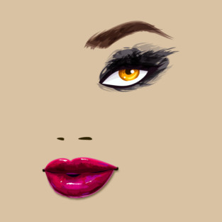 Eyelashes & Makeup In Vogue Lips Print Top T-Shirt