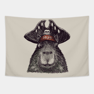 Capyrate - Pirate Capybara Tapestry