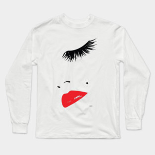 Eye Lashes In Vogue t-shirt Lips Print Shirt Tops Tees Long Sleeve T-Shirt