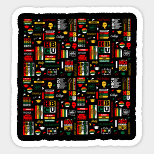 HBCU Pride Pattern for Students and Grads Sticker