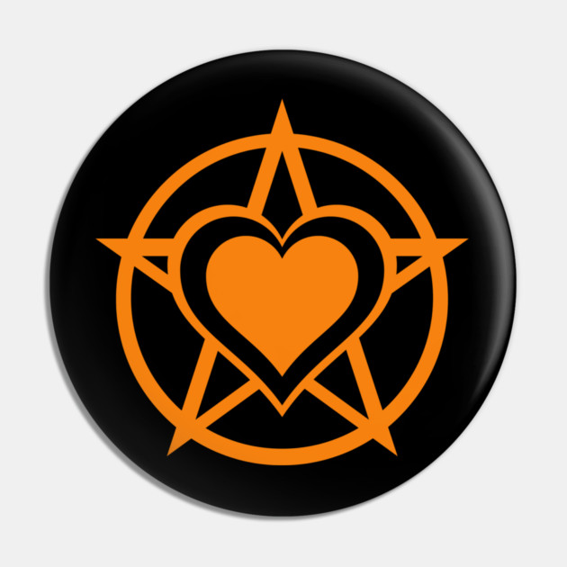 Orange Pagan Heart Cheeky Witch® Pin by Cheeky Witch