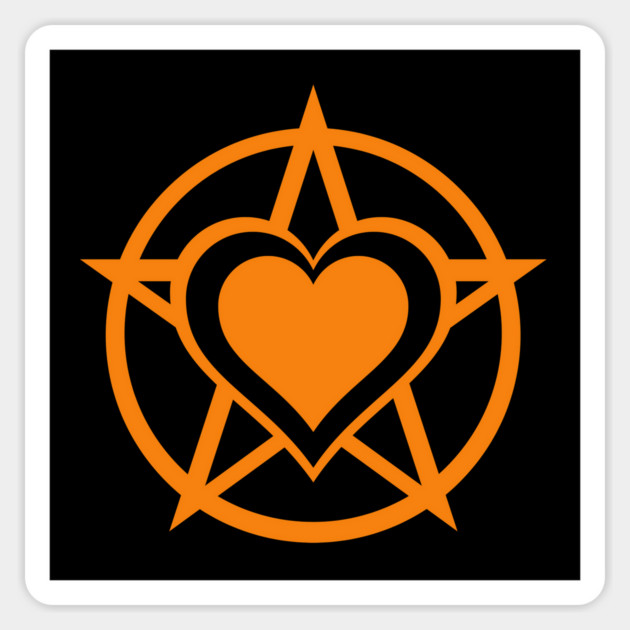 Orange Pagan Heart Cheeky Witch® Sticker by Cheeky Witch