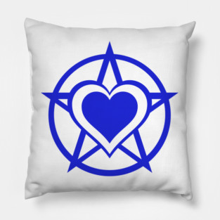 Blue Pagan Heart Cheeky Witch® Pillow