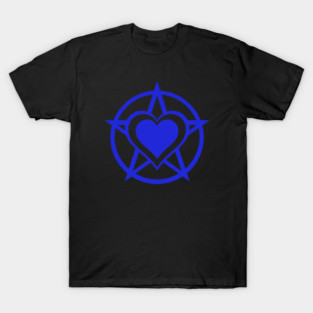 Blue Pagan Heart Cheeky Witch® T-Shirt