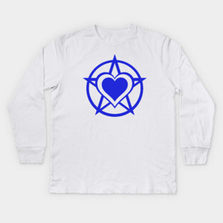 Blue Pagan Heart Cheeky Witch® Kids Long Sleeve T-Shirt