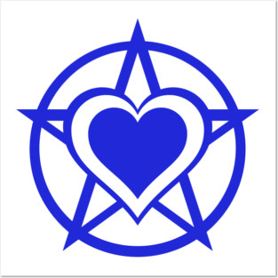 Blue Pagan Heart Cheeky Witch® Posters and Art