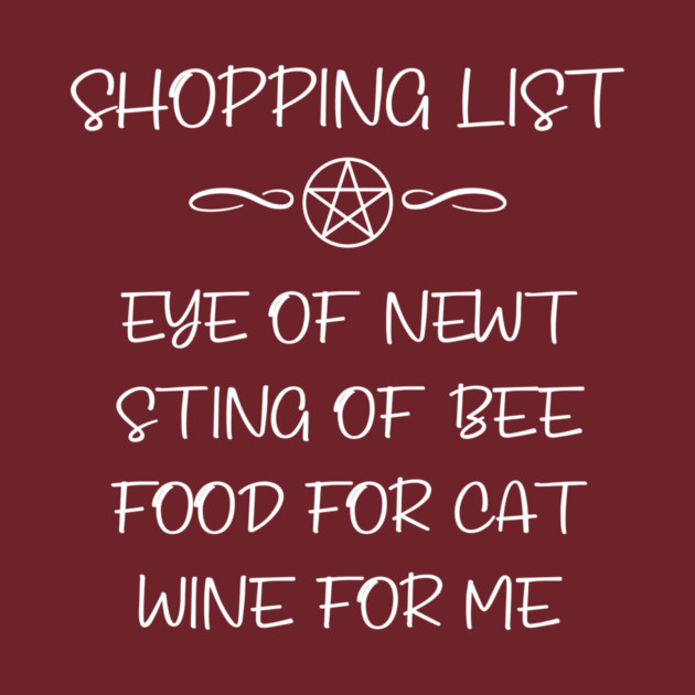 Cat Food and Wine Witch Shopping List Cheeky Witch® by Cheeky Witch
