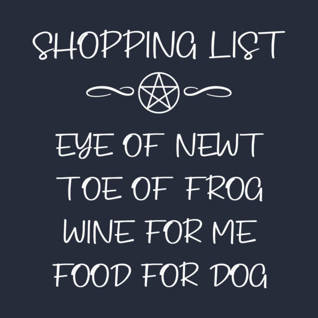 Dog Food and Wine Witchy Shopping List Cheeky Witch® by Cheeky Witch