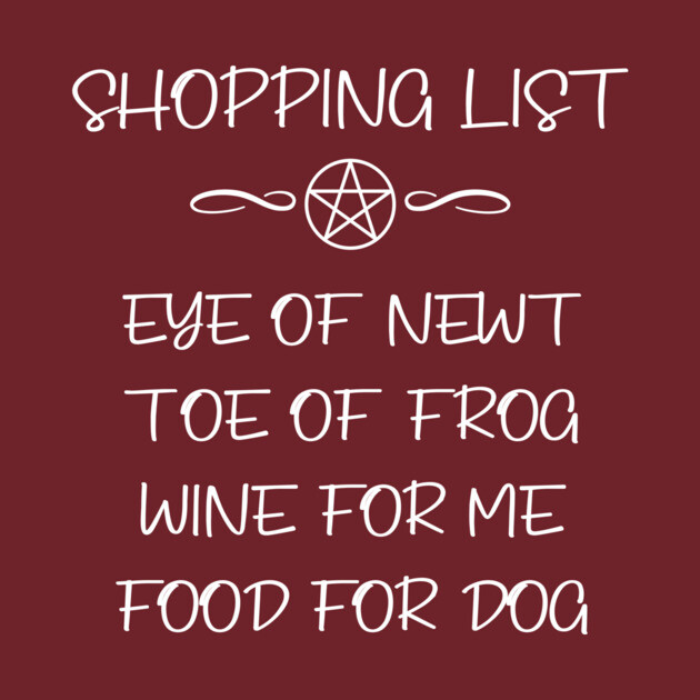 Dog Food and Wine Witchy Shopping List Cheeky Witch® by Cheeky Witch