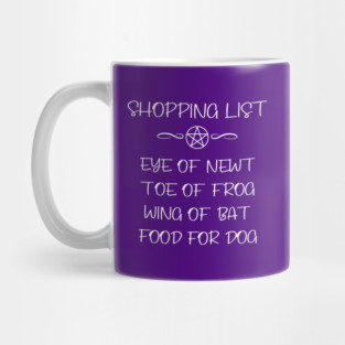 Dog Food and Eye of Newt Witchy Shopping List Cheeky Witch® Mug