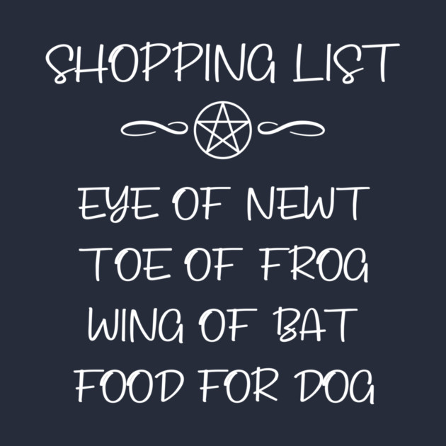 Dog Food and Eye of Newt Witchy Shopping List Cheeky Witch® by Cheeky Witch