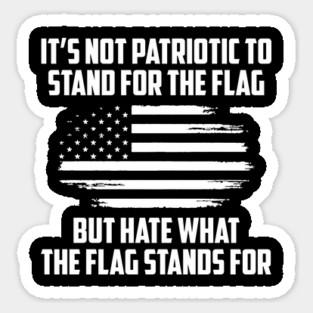 Its Not Patriotic to Stand for the Flag But Hate What the Flag Stands For. Sticker