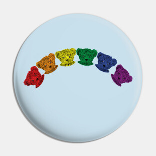 Pride Teddy Bear Rainbow Pin