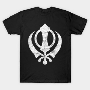 Khanda (Sikh symbol) -  Vintage Faded Style Design T-Shirt