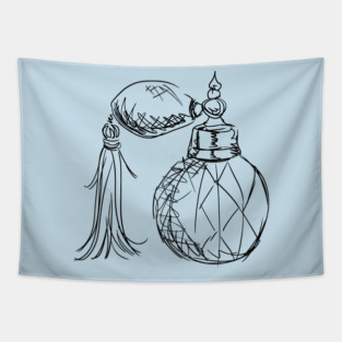 Crystal Perfume Bottle Illustration Tapestry