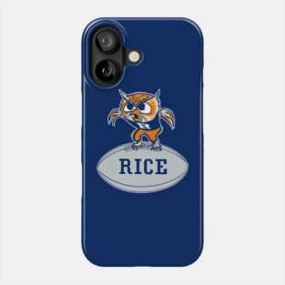 Vintage Rice Owl Mascot wFootball Phone Case