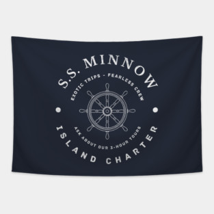 S.S. Minnow Island Charter -  modern vintage logo Tapestry