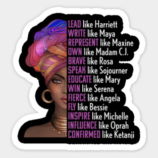 Women of Black History, Legends, Powerful Black Women, Black History Sticker