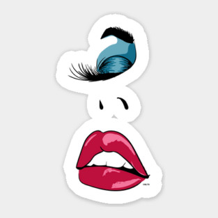 Eyelashes Sexy In Vogue t-shirt Lips Print Shirt Tops Tees Sticker