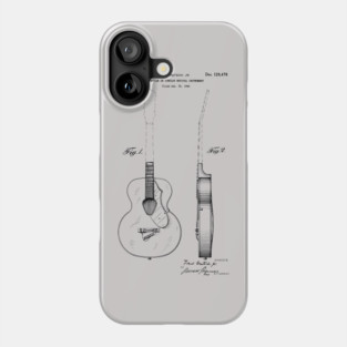 Acoustic Guitar Patent Print 1941 Phone Case