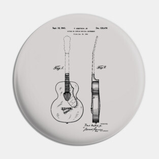 Acoustic Guitar Patent Print 1941 Pin