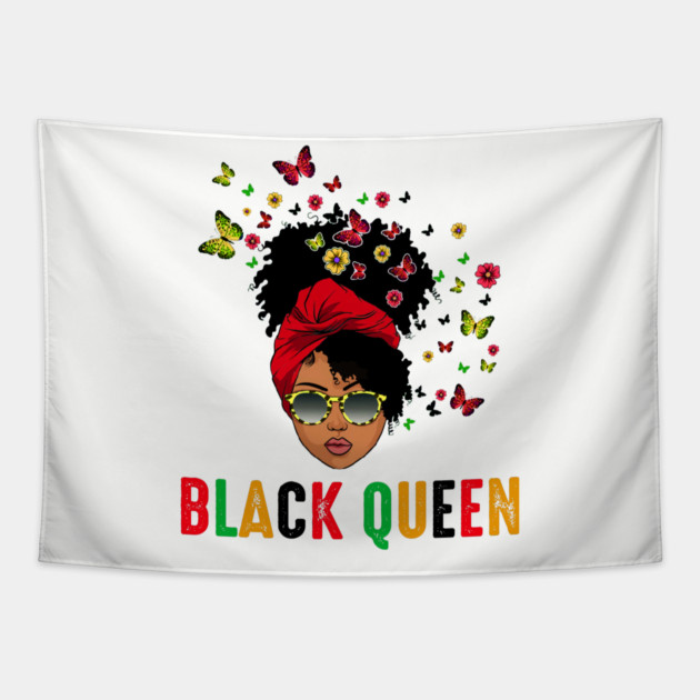 Black Queen, Melanin Queen, Black Girl Magic Tapestry by UrbanLifeApparel
