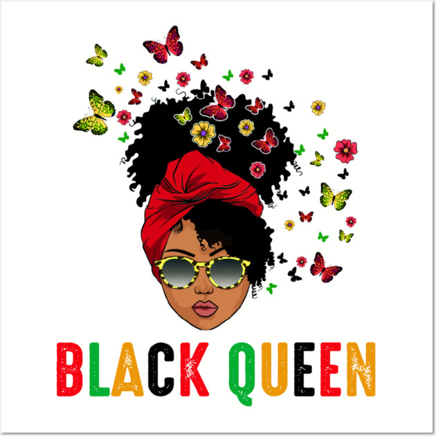 Black Queen, Melanin Queen, Black Girl Magic Wall Art by UrbanLifeApparel