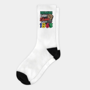 Juneteenth, Breaking every chain since 1865, Black lives matter Socks