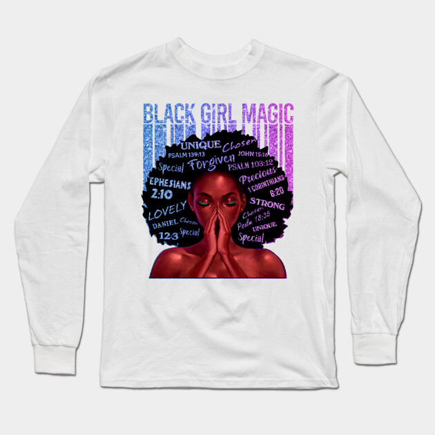 Black Girl Magic, Melanin, Black Women, Black Mom Long Sleeve T-Shirt by UrbanLifeApparel
