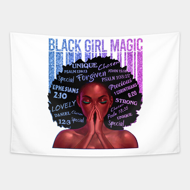 Black Girl Magic, Melanin, Black Women, Black Mom Tapestry by UrbanLifeApparel