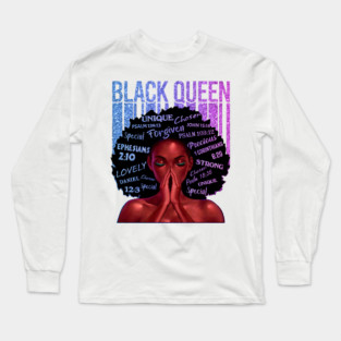 Black Queen, Black Girl Magic, Melanin, Black Women, Black Mom Long Sleeve T-Shirt