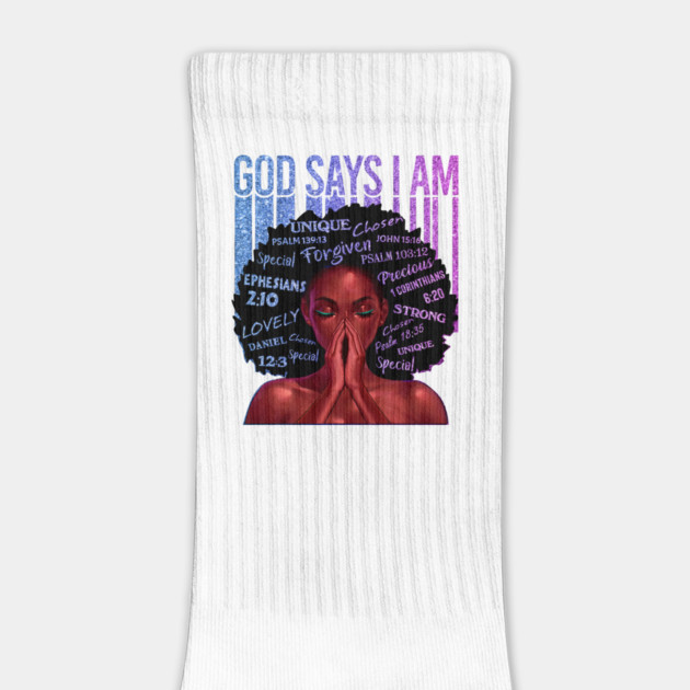 God Says I AM, Black Queen, Black Girl Magic, Melanin, Black Women, Black Mom by UrbanLifeApparel