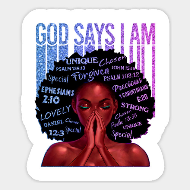 God Says I AM, Black Queen, Black Girl Magic, Melanin, Black Women, Black Mom Magnet by UrbanLifeApparel